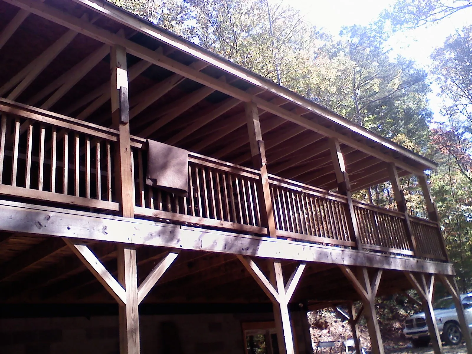 Timber framing under a new elevated porch and deck — Roof Leak Repair in Cook Springs by Roofing Brothers